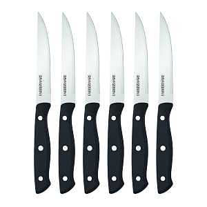 STEAK KNIFE SET TRI RVT SS BLK