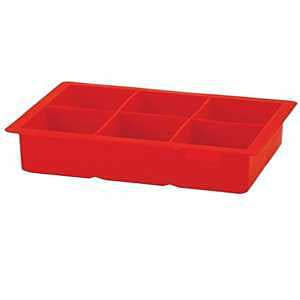 ICE CUBE TRAY SILICONE RED    