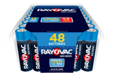 Rayovac 815-48PPK Battery, AA Battery, Alkaline, 48/PK