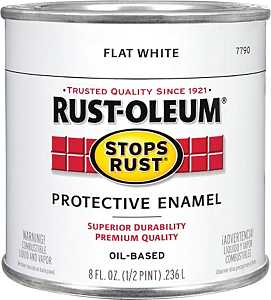 PAINT RUST OBS FLAT WHT 1/2PT 