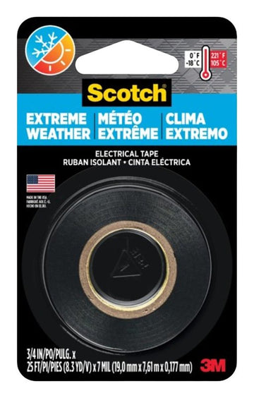 Scotch 16736NA Electrical Tape, 300 in L, 3/4 in W, Vinyl Backing, Black