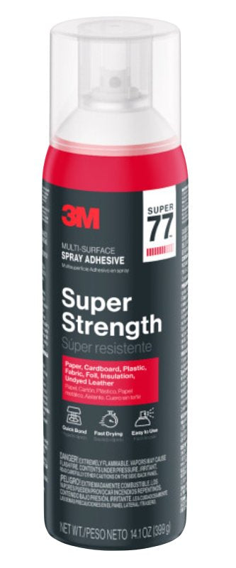 Super 77 77-NAT Multi-Surface Adhesive, Liquid, Solvent, White, 14.1 oz Aerosol Can