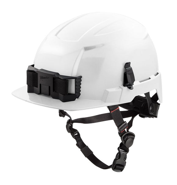 Milwaukee 48-73-1321 Front Brim Safety Helmet, 6-1/2 to 8-1/2 in, Polycarbonate Shell, HDPE, White