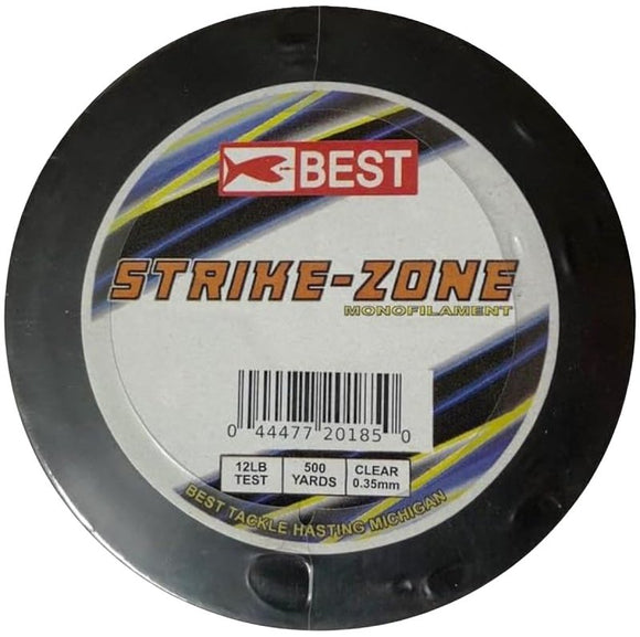 Stopper Lures BEST KE-BST-LMC12 Strike Zone Fishing Line, 500 yd L, Monofilament, Clear, 12 lb
