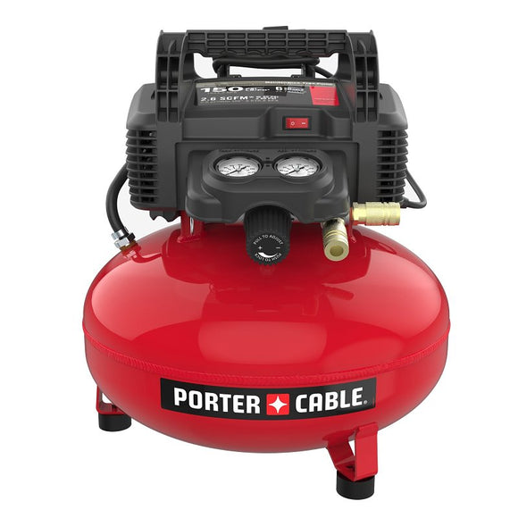 Porter-Cable C2002-ECOM Portable Air Compressor, Electric, 6 gal Tank, 0.8 hp, 120 V, 150 psi Pressure, 1-Stage