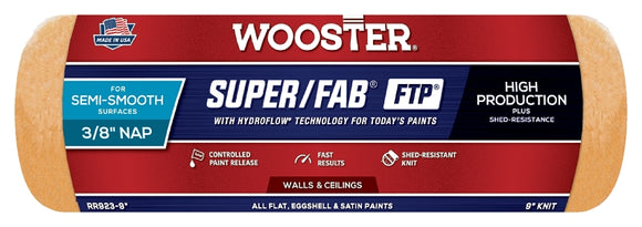Wooster RR923-9 Roller Cover, 3/8 in Thick Nap, 9 in L, Fabric Cover, Lager