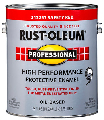 Professional 242257 Enamel Paint, Oil Base, Gloss Sheen, Safety Red, 1 gal, Can, 255 to 435 sq-ft/gal Coverage Area
