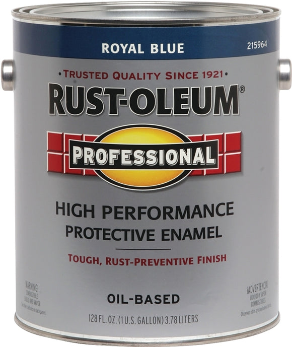 Professional 215964 Enamel Paint, Oil Base, Gloss Sheen, Royal Blue, 1 gal, Can, 265 to 440 sq-ft/gal Coverage Area