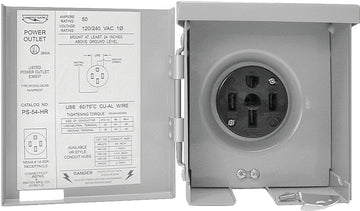 Connecticut Electric PS-54-HR Power Outlet, 50 A, Steel