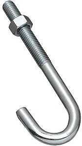 BOLT J-HOOK 1/2X6IN ZINC      