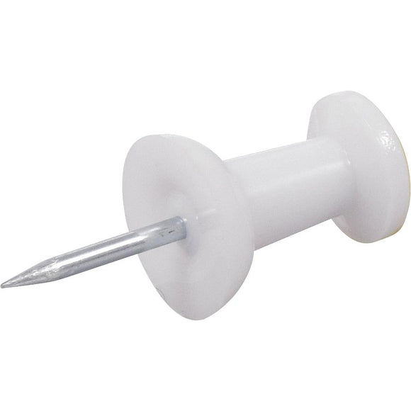 Hillman 122641 Push Pin, 5 in L, Plastic, White