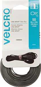 STRAP VELCRO 1/2X8IN BLK/GRY  