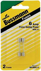 FUSE GLASS TIME DELAY 6 AMP   