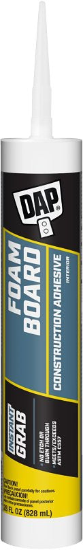 DAP 7079827529 Construction Adhesive, White, 28 oz Cartridge