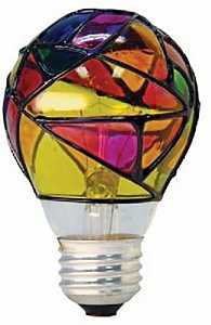 BULB INCAN A19 STAINED GLS 25W