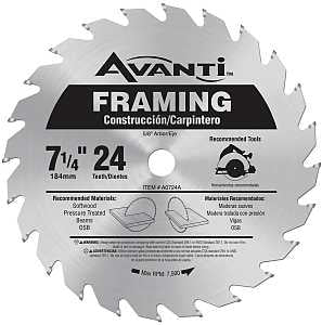 CIRC SAW BLADE 7-1/4 24T CARB 