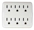 TAP DUPLEX TO 6OUTLET GND WHT 
