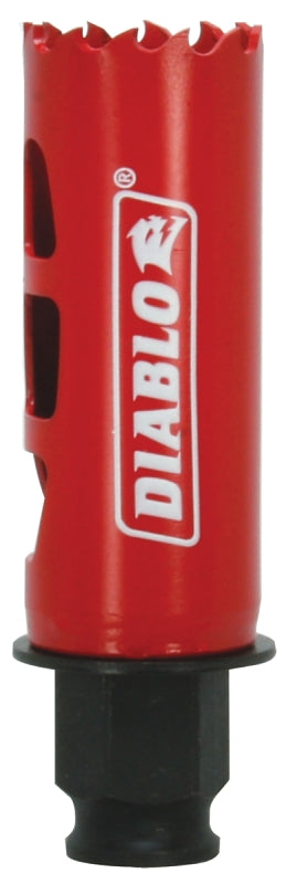 Diablo DHS1063 Hole Saw, 1-1/16 in Dia, 2-3/8 in D Cutting, 3/8 in Arbor, Bi-Metal Cutting Edge