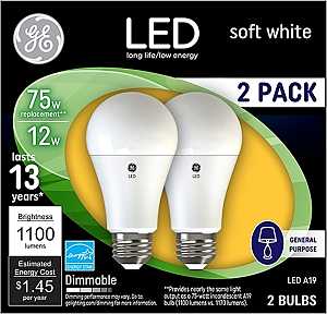 BULB LED GP A19 SOFT WHITE 12W
