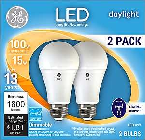 BULB LED GP A19 DAYLIGHT 15W  