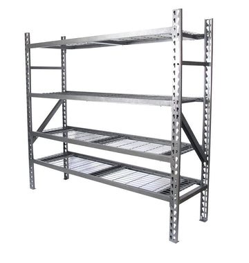 ProSource 9637 Heavy-Duty Boltless Shelving, 10,000 lb Capacity, 4-Shelf, 78 in OAW, 22 in OAD, 72 in OAH, Brown