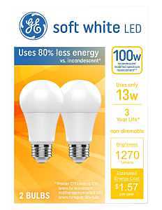 LED LIGHT BULB A19 SFTWHT 100W