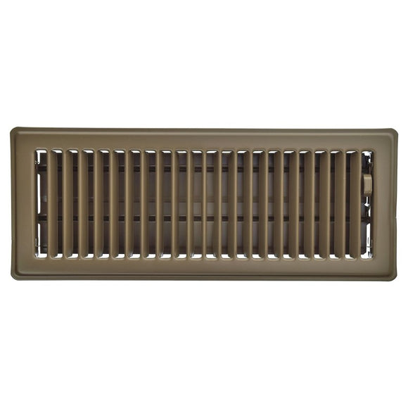 Imperial RG3657 Floor Register, 12 in W, Steel, Chocolate, Powder-Coated