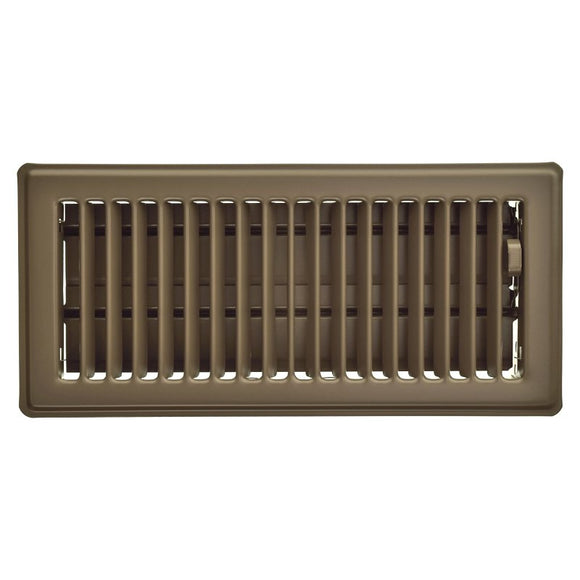 Imperial RG3656 Floor Register, 10 in W, Steel, Chocolate, Powder-Coated