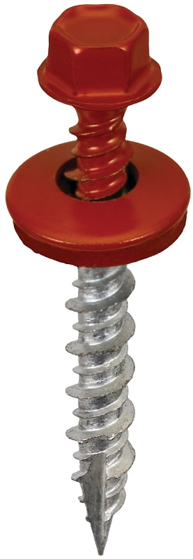Acorn SW-MW15BR250 Screw, #9 Thread, High-Low, Twin Lead Thread, Hex Drive, Barn Red, 250/BAG