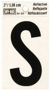 LETTER HOUSE S 2IN REFL BLK   