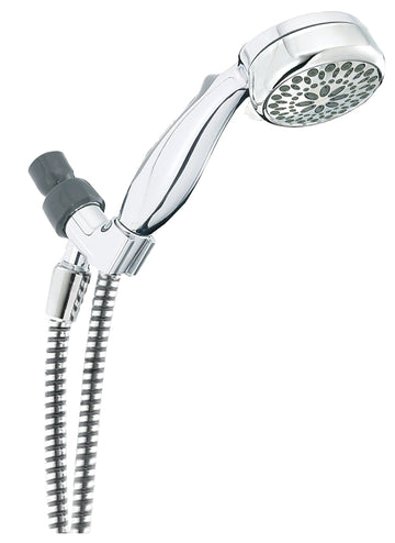 Delta 75701C Hand Shower, 1/2 in Connection, 1.75 gpm, 7-Spray Function, Chrome-Plated, 60 in L Hose