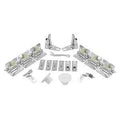 HRDWRE ST 4PNL WH STL TRK 96IN
