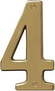 NUMBER HOUSE 4 SB 5IN POL BRS 