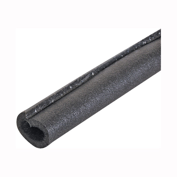 Quick R 05812 Pipe Insulation, 5/8 in ID x 1-5/8 in OD Dia, 5 ft L, Semi Slit Poly Foam, Charcoal