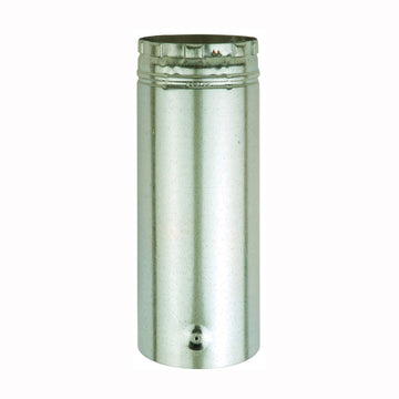 AmeriVent 4E12A Type B Gas Vent Pipe, 4 in OD, 12 in L, Galvanized Steel