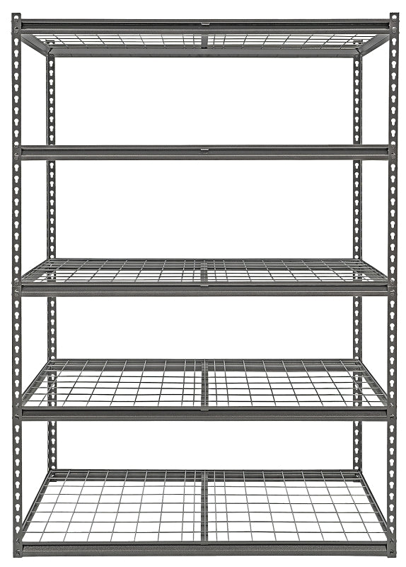 ProSource 310-ORG2505M Boltless Shelving Unit, 5000 lb, 5-Shelf, 48 in OAW, 24 in OAD, 72 in OAH, Black Speckled
