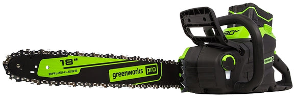 Greenworks Pro Series 2019902 Chainsaw, Battery Included, 4 Ah, 80 V, Lithium-Ion, 32 in Cutting Capacity, 18 in L Bar