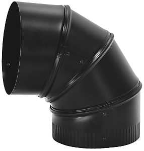 ELBOW PIPE 90DGRE 24GA 7IN BLK