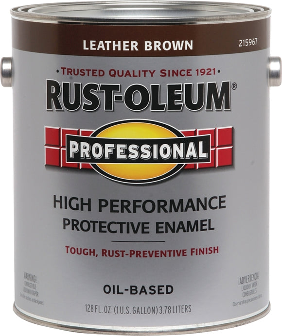 Professional 215967 Enamel Paint, Oil Base, Gloss Sheen, Leather Brown, 1 gal, Can, 265 to 440 sq-ft/gal Coverage Area