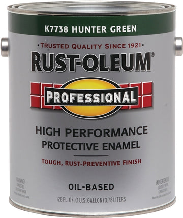Professional K7738402 Enamel Paint, Oil Base, Gloss Sheen, Hunter Green, 1 gal, Can, 265 to 440 sq-ft/gal Coverage Area