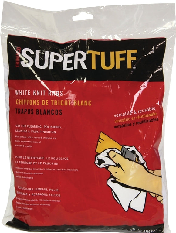 Trimaco 10844 Wipes, T-shirt Knit, White