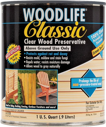 WOODLIFE 00902 Wood Preservative, Clear, Liquid, 1 qt, Can