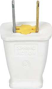 15A/125V WHT POLZD PLAST PLUG 