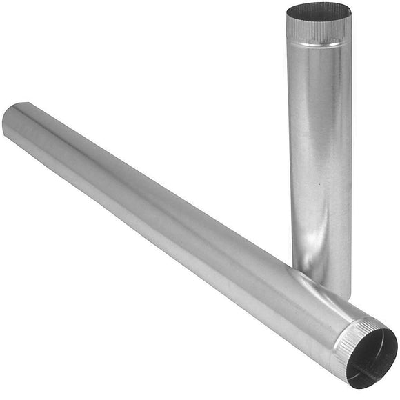Imperial GV0368 Duct Pipe, 5 in Dia, 24 in L, 30 Gauge, Galvanized Steel, Galvanized