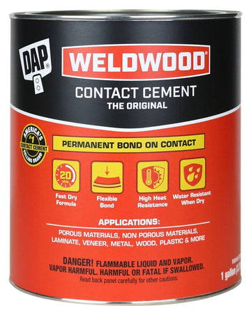 DAP 00273 Contact Cement, Liquid, Strong Solvent, Tan, 1 gal Can
