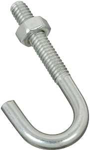 BOLT J-HOOK 1/4X2-5/16IN ZINC 