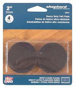 PAD FELT HD ADHSV BRWN 4PK 2IN