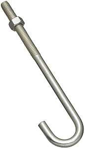 BOLT J-HOOK 3/8X7IN ZINC      