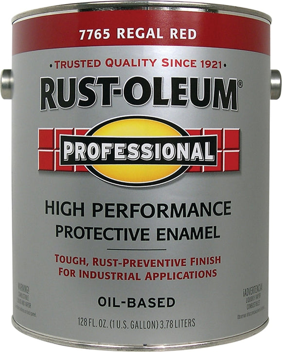 Professional 7765402 Enamel Paint, Oil Base, Gloss Sheen, Regal Red, 1 gal, Can, 230 to 390 sq-ft/gal Coverage Area