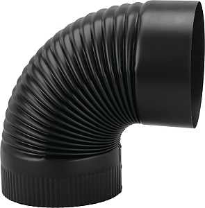 ELBOW PIPE 90DEG 24GA 6IN BLK 